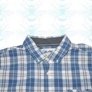 Hurley Blue Plaid Short Sleeve Button Down NWT Men's Size- XXL